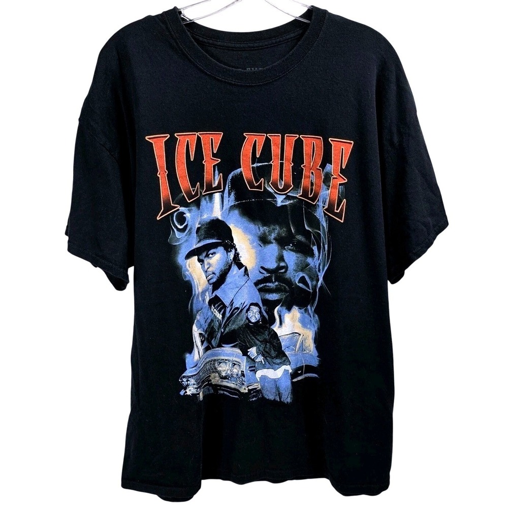 Ice Cube T-Shirt Men's X-large Black Short Sleeve Crew Neck Graphic Rap Tee
